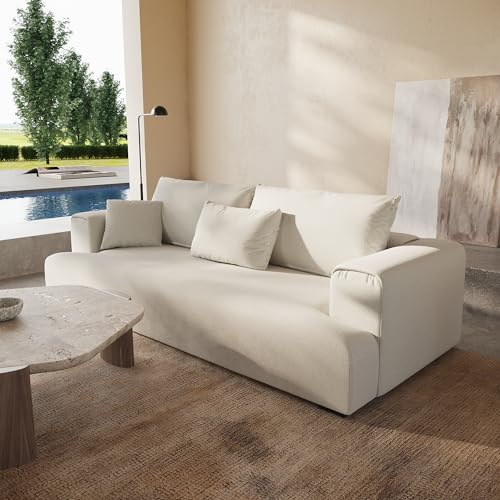 Acanva Modern Minimalist Deep Seat Sofa - White
