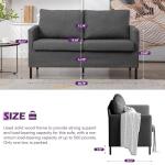 Modern Mini Loveseat Sofa in Dark Grey