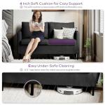 Modern Mini Loveseat Sofa in Dark Grey