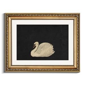 Gold Framed Swan Wall Art for Home Decor