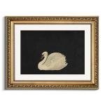 Gold Framed Swan Wall Art for Home Decor