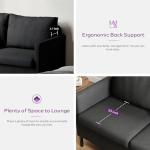 Modern Mini Loveseat Sofa in Dark Grey