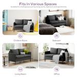 Modern Mini Loveseat Sofa in Dark Grey