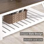 ChooChoo Rustic White Coffee Table with Shelf