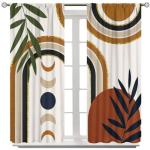 Boho Abstract Geometric Curtains for Minimalist Decor