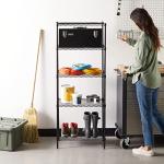 5-Shelf Adjustable Steel Storage Rack - Black