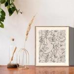Abstract Framed Wall Art - Minimalist Women Portrait