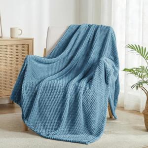 Cozy Extra Large Fleece Throw Blanket in Slate Blue
