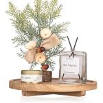 10-Inch Round Wood Tray for Minimalist Decor