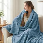 Cozy Extra Large Fleece Throw Blanket in Slate Blue