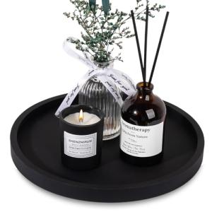 Round Black Silicone Bathroom and Vanity Tray