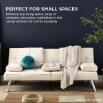 Linen Folding Futon Sofa Bed with Cupholders - Gray