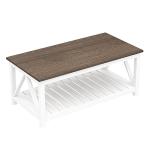ChooChoo Rustic White Coffee Table with Shelf