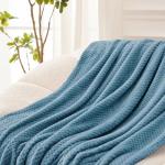 Cozy Extra Large Fleece Throw Blanket in Slate Blue