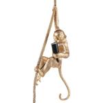 Vintage Monkey Pendant Light with Hemp Rope