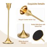 Set of 3 Brass Gold Candle Stick Holders