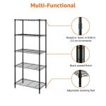 5-Shelf Adjustable Steel Storage Rack - Black