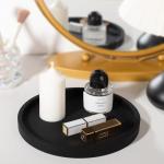 Round Black Silicone Bathroom and Vanity Tray