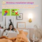 Wireless Battery Wall Sconces with Remote - Set of Two