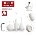 Set of 3 White Ceramic Minimalist Vases