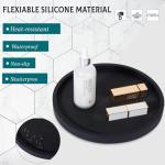 Round Black Silicone Bathroom and Vanity Tray