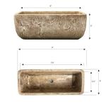 Dakota Rectangular Planter Box in Earth Moss Gray