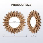 12-Inch Rustic Sunburst Wall Mirror in Black