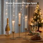 Gold Taper Candle Holders with Glass Cylinder Cover