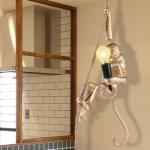 Vintage Monkey Pendant Light with Hemp Rope
