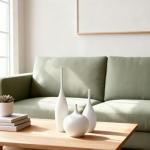 Set of 3 White Ceramic Minimalist Vases