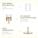 Gold Taper Candle Holders with Glass Cylinder Cover