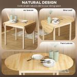 Oak Oval Drop Leaf Kitchen Table for Small Spaces