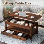 Rolanstar Lift Top Coffee Table with Drawers