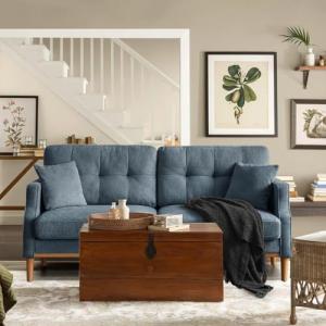 70" Dark Blue Loveseat Sofa with USB Port