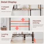 4-Tier Black Wire Storage Shelves - Adjustable Racks