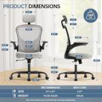 Ergonomic High Back Office Chair with Flip-up Armrests