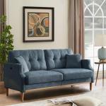 70" Dark Blue Loveseat Sofa with USB Port