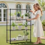 4-Tier Black Wire Storage Shelves - Adjustable Racks