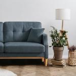 70" Dark Blue Loveseat Sofa with USB Port