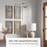 Set of 4 3D Wooden Floral Wall Art