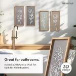 Set of 4 3D Wooden Floral Wall Art