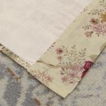 Ecru Cotton Curtain Panels - Antique Rose Design