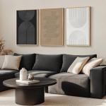 Black and White Abstract 3-Piece Wall Art Set