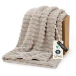 GentleSoft Beige Throw Blanket - Cozy Fleece Decor