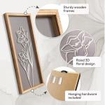 Set of 4 3D Wooden Floral Wall Art