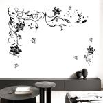 Black & Floral Wall Decals for Bedrooms