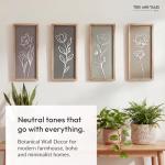 Set of 4 3D Wooden Floral Wall Art