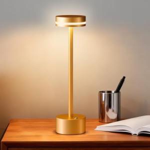 Gold Cordless Touch Table Lamp for Modern Decor