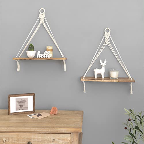 Set of 2 Macramé Hanging Shelves