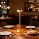 Gold Cordless Touch Table Lamp for Modern Decor